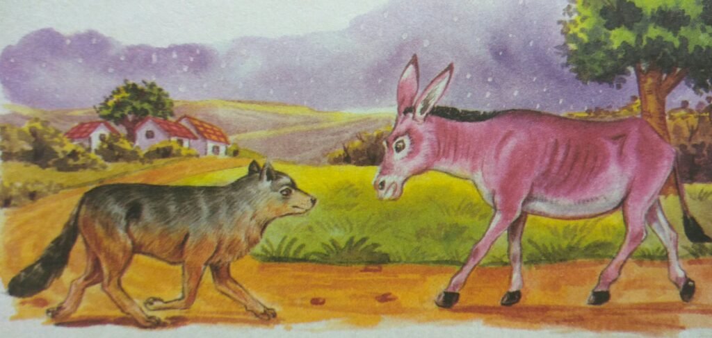 meeting of a Donkey and a Jackal who became best Friends from Panchatantra Stories