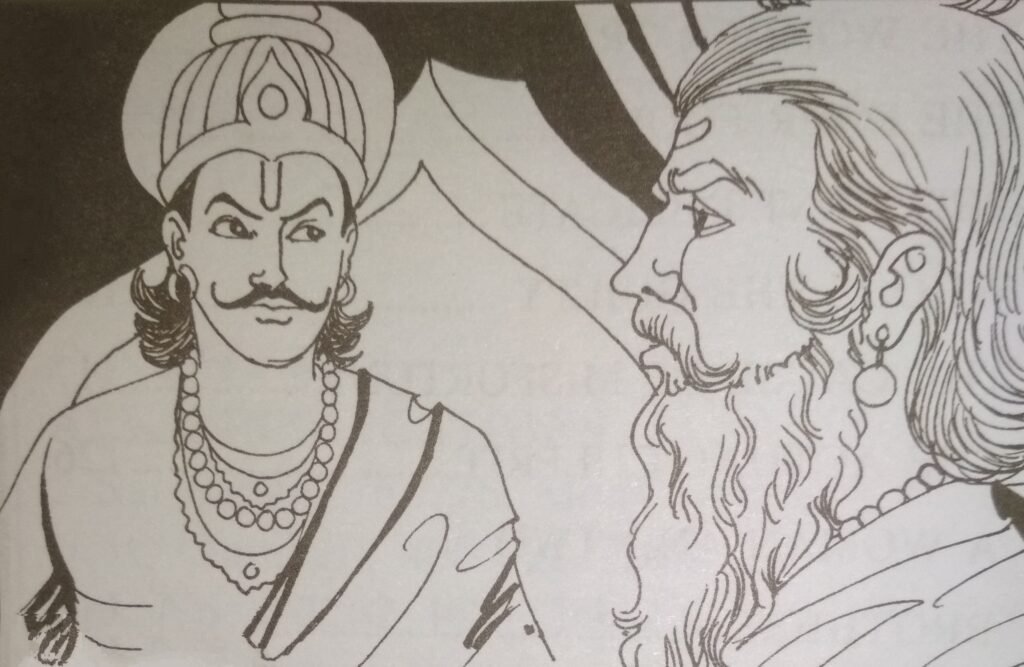 King Vikramaditya and the Sage having a meaningful conversation.