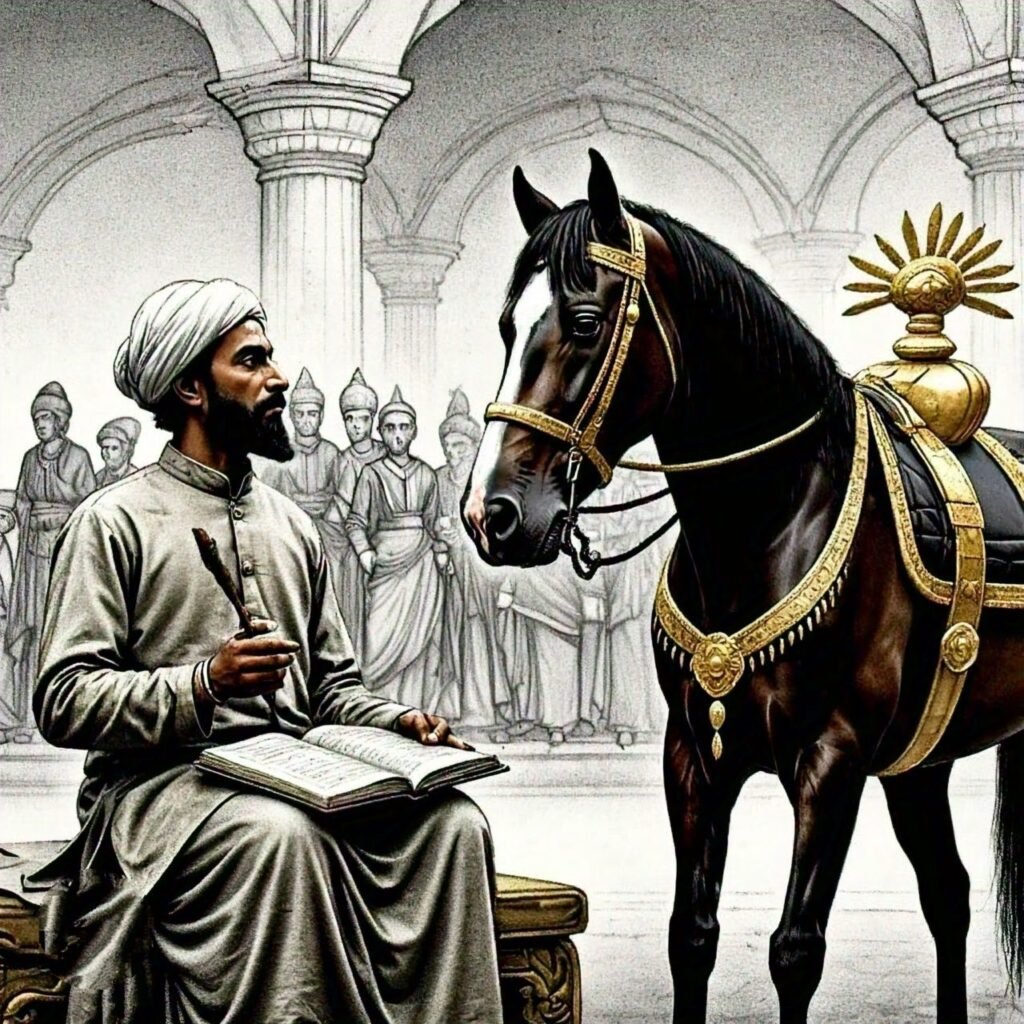 The horse trader agreed with the blind boy's argument. He expressed his regret to the king for the caused inconvenience and left the court with his horse.