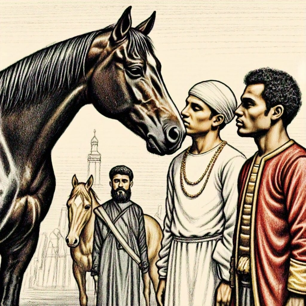 The elder brother went near the horse and observed it closely. He then said, "Your Majesty, I wouldn't recommend you buy this horse, as it may cause an accident to the person who rides it.