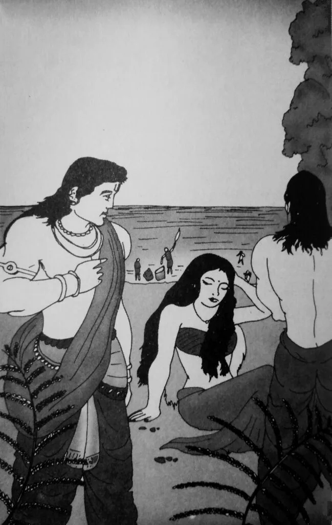 The prince was named Dilip Kumar, and he had a friend named Anand, the son of the palace washerman. One day, when Prince Dilip Kumar visited Anand's house, he saw a beautiful girl named Madhubala, who was from the washerman community, and he fell in love with her. She reciprocated his feelings. He confided in his friend Anand about his love for Madhubala.