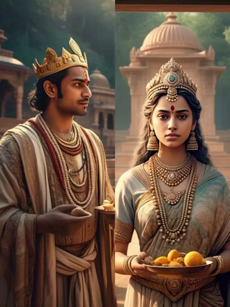 Once, there was the Kingdom of Kushan, which was ruled by the brave King Kanishka. He had a minister named Mathara. One fine day, King Kanishka and his minister Mathara visited a Buddhist temple situated on the outskirts of the capital, Purushapura, in the nearby forest. King Kanishka decided to spend some time in the temple while Mathara went to a pool in the temple's vicinity to wash himself. In the meantime, Princess Dakshamitra of the Saka Dynasty visited the temple with her companions. The moment King Kanishka and Princess Dakshamitra set their eyes on each other, they fell in love. In the coming days, they started to meet often without informing their respective parents.