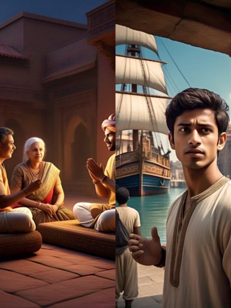 Later that evening, Naveen’s son arrived home with yet another marriage proposal for Amrapali. This suitor was Surya Kumar, who belonged to a respected family from Mangalapuram. He was a well-settled and worthy young man with a trading business and four ships.