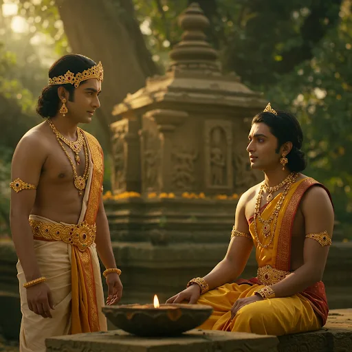 Chola King Aditya noticed his companion's troubled expression. "What troubles you, friend? You seem lost in thought," he inquired gently.