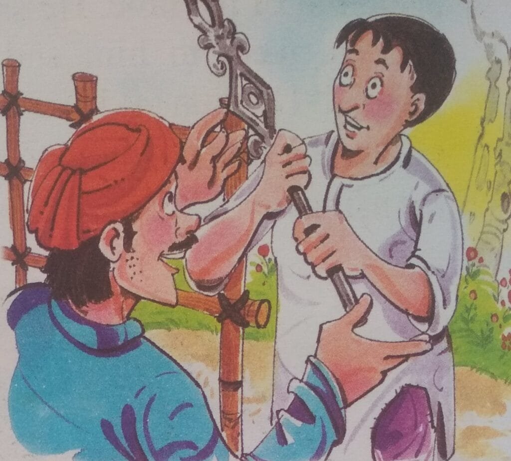 Guddu Prasad’s eyes gleamed as he took the heavy, intricately carved rod. "Of course, my friend! It will be as safe as gold in my storeroom. Go with my blessings." With a grateful nod, Sonu Prasad set off, his heart both hopeful and weary.