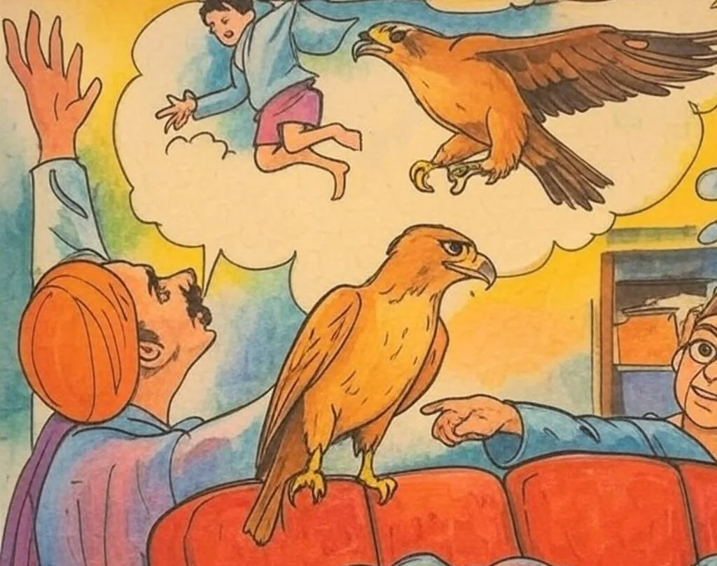 Guddu Prasad’s blood ran cold. He stormed to Sonu Prasad’s home, fists clenched. "Where is my son?"Sonu Prasad looked up, his face a mask of sorrow. "A hawk, brother. It swooped down and carried him off before we could react. The skies… they took him."