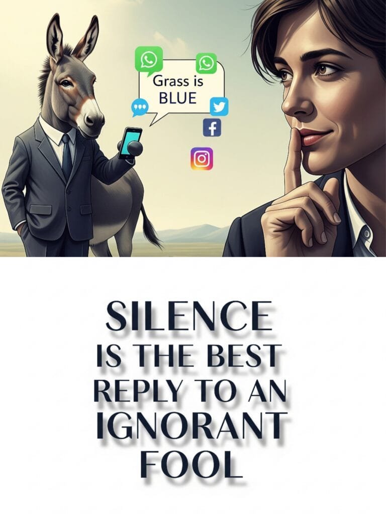 In life, you'll meet many donkeys - creatures so wedded to their delusions that no amount of truth can sway them. Some debates aren’t battles—they’re quicksand. The louder the fool, the quicker you should walk away. When you encounter such stubborn ignorance, remember the tiger's lesson: Never wrestle with a donkey. You'll both get dirty, but the donkey enjoys it.