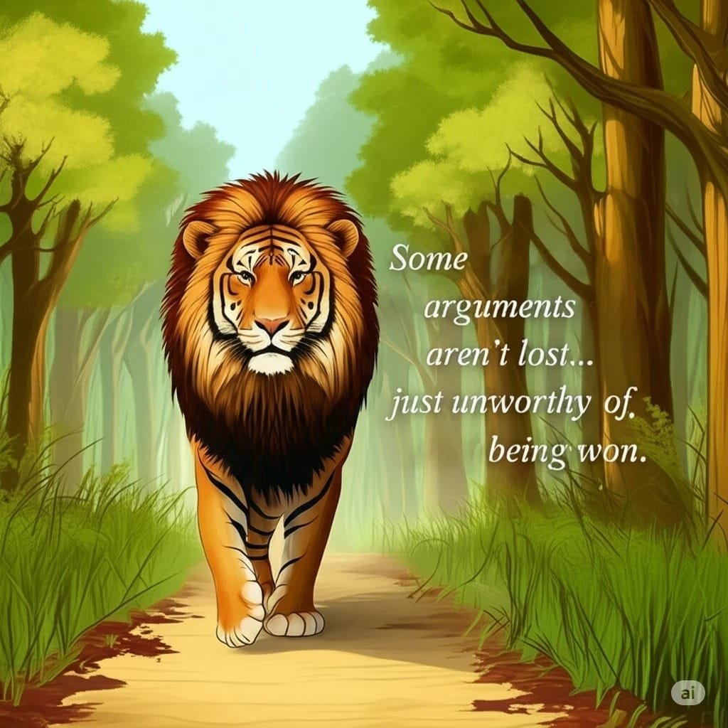Some arguments, the tiger realized, aren’t lost… just unworthy of being won.