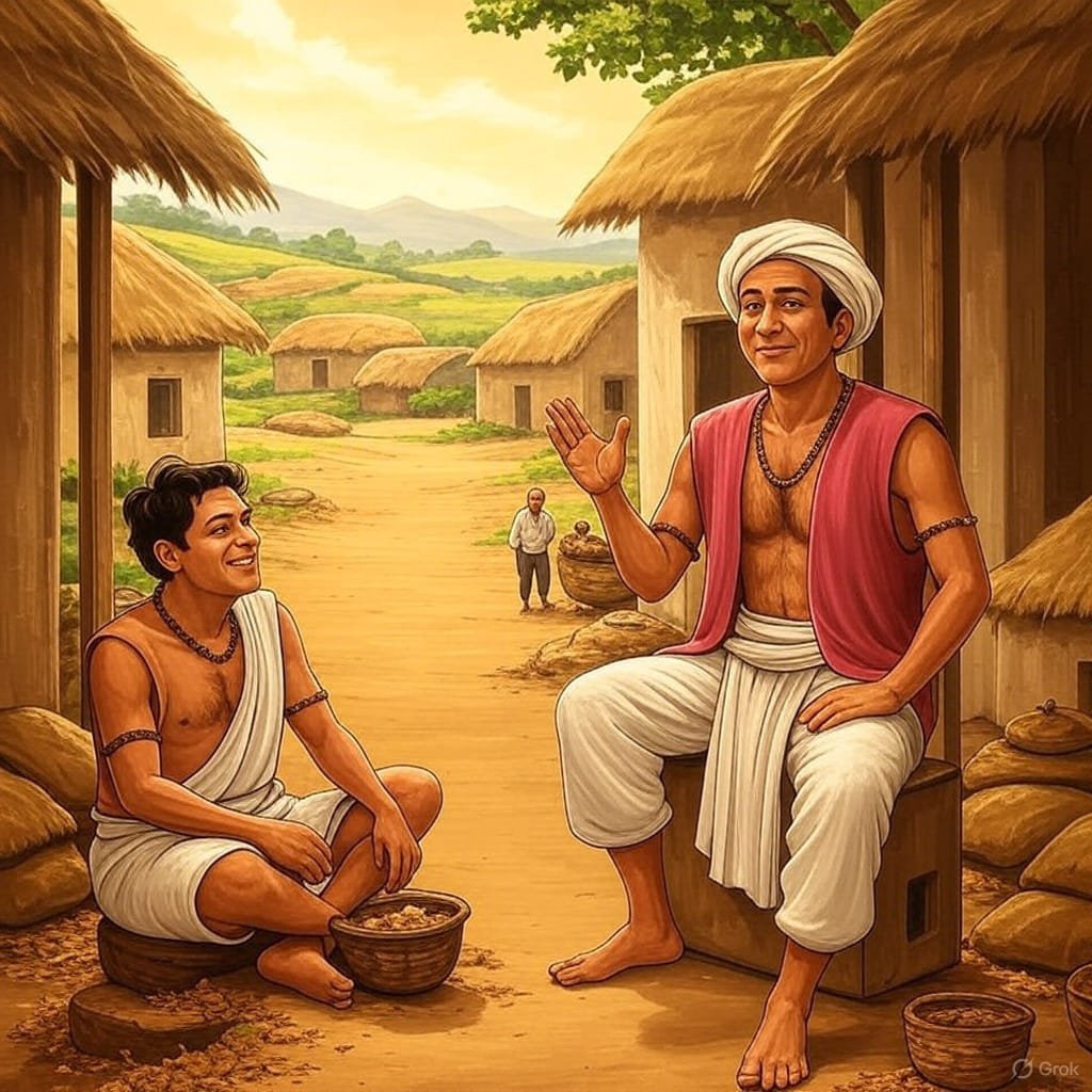 In a quiet village in Bihar, nestled between rolling hills, two childhood friends, Sonu Prasad and Guddu Prasad, lived very different lives. Sonu Prasad, a humble man with calloused hands and a trusting heart, struggled to make ends meet. Guddu Prasad, on the other hand, was wealthy—his storerooms overflowed with grain, and his laughter carried the confidence of a man who always got his way. But behind his smooth words lay a cunning mind, always calculating, always scheming.