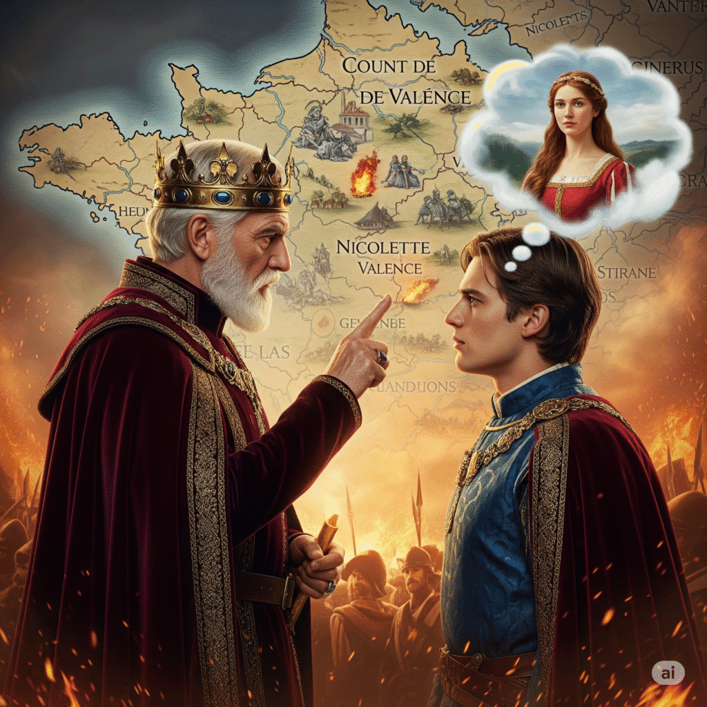 In one particularly heated exchange, the frustrated father laid bare his objections: "Nicolette may have been baptized," he argued, "but she'll always be that foreign captive to our people. You're throwing away your birthright, boy! With your standing, you could wed into any noble house in Christendom - perhaps even a king's daughter!" His words carried the weight of medieval politics - and the desperation of a failing dynasty. The old count’s words fell on deaf ears—Aucassin remained stubborn as a mule, his heart chained to Nicolette no matter what threats or promises his father made.