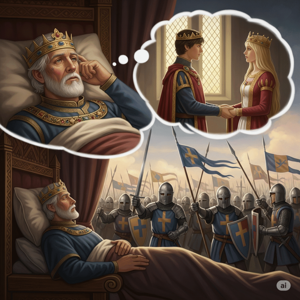 This wasn’t just about some foolish young love. No, his plans ran deeper, colder. A neighboring kingdom had a young princess—unmarried, politically valuable—and with her hand would come armies to crush Valence and lands rich enough to refill his coffers. Aucassin’s marriage was to be a transaction, not some troubadour’s ballad. But how could he barter his son’s future when the boy was lost in dreams of a Saracen girl?