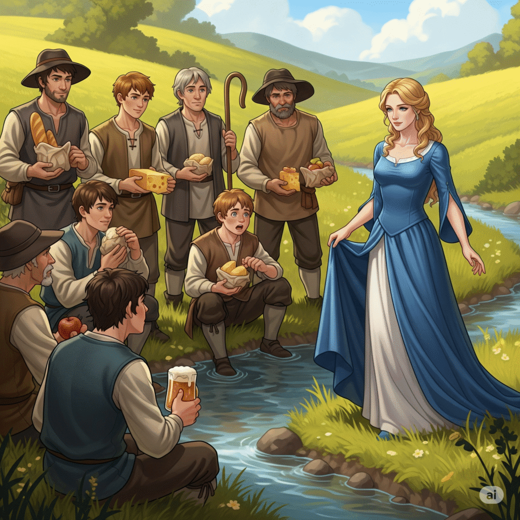 That night, she slept fitfully beneath a hawthorn bush, its thorns snagging her dress like grasping fingers. When dawn’s pale light finally roused her, it was nearly noon. Hunger gnawed at her belly as she crept toward the sound of voices—shepherds, by the stream’s edge, unwrapping their midday bread. "God’s peace upon you," she called, stepping into the light. The youngest shepherd choked on his ale. "And—and upon you," he stammered, crossing himself twice. The others eyed her warily. This was no peasant girl—not with that silk gown and face like a cathedral Madonna.