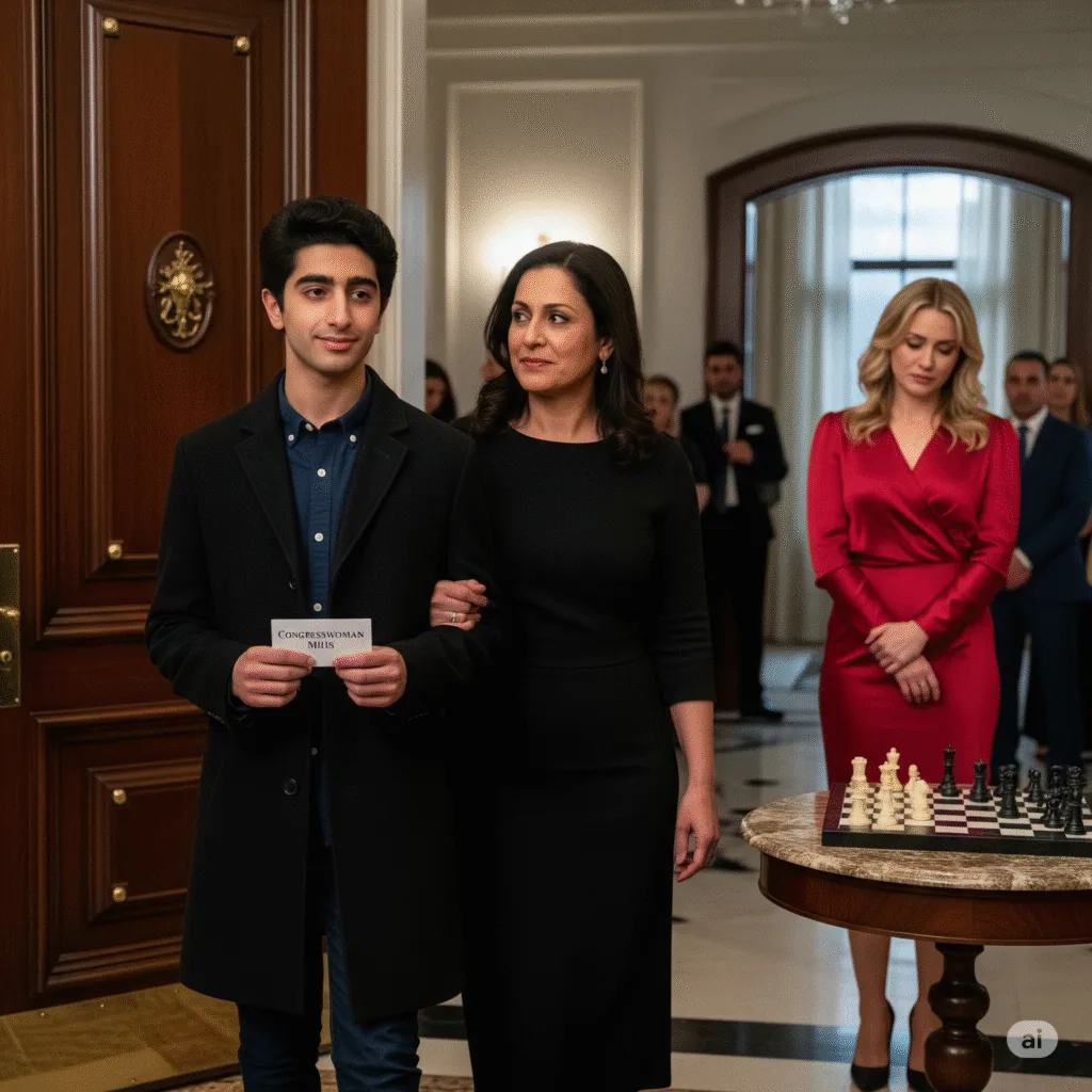 Resetting the Pieces for the Next Worldly RoundZohran calmly reset the pieces on the board.“Thank you for the game, Mrs. Truman,” he said. “It was… enlightening and educational.”He turned to his mother.“Ammi, can we go? I have school tomorrow.”As they reached the door, Congresswoman Mills called out.“Zohran—are you open to scholarships? I know some people.”He smiled — his first real smile of the night.“Very open, Ma’am.”She handed him her card. “Call me Monday.”The door closed behind them.