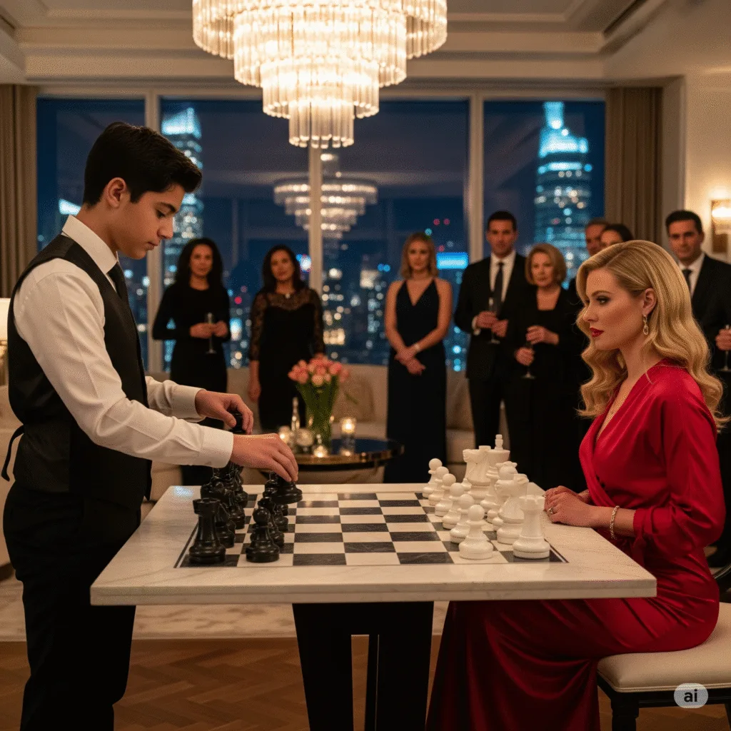 Danielle sat down at the white side of the board, smug as ever. “I always play white,” she declared. “Family tradition.” Zohran said nothing. He arranged his black pieces precisely. Square by square. The symmetry of it unsettled Mr. Walton. “Let’s make this fun,” Danielle said. “If he makes me break a sweat, I’ll donate $1,000 to some public school in the Bronx.” Polite chuckles echoed again. Maira didn’t smile. She knew that look on her son’s face — tight, unreadable, dangerous. He wore it at twelve when his math teacher accused him of cheating. When he scored in the 99th percentile without prep. When he lost every scholarship he applied to because someone else’s dad “made a call.”