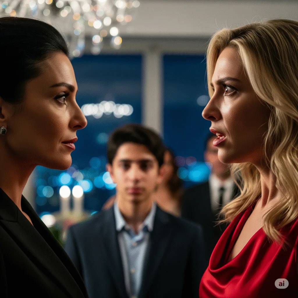 “You’re being arrogant now,” Danielle hissed. “A maid’s son doesn’t speak like that.” That’s when Maira stepped forward. For the first time in two decades, she looked Danielle in the eyes without flinching. “My son is not from the slums,” she said firmly. “We are from a working-class neighborhood in Queens. And he’s not being arrogant — he’s being honest. Something you’ve never been in your life.” The room fell utterly silent. The silence in the room was so thick you could hear the ticking of the $15,000 wall clock. “How dare you,” Danielle whispered. “You forget your place in this house.” “No,” Maira replied, lifting her chin. “I finally remembered mine.”