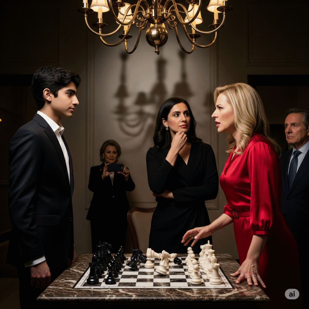 Checkmate: The Ultimate Win “Check,” Zohran said calmly. “This can’t be right,” Danielle muttered, peering closer. “You must’ve memorized that.” “You’re right,” Zohran said. “From Kasparov. Game 23. World Championship, 1984.” Mr. Walton rose from his chair and walked over to the board. “Danielle, he’s outplaying you. That boy just executed a variation of the Sicilian that even I didn’t know, and I’ve been playing this game for 40 years.” “No, I don’t accept that. Something’s wrong here. No one learns to play like that on their own,” she snapped, standing up abruptly and knocking over a few pieces. “This is a setup. Someone trained him to embarrass me. This is sabotage!” Congresswoman Mills pulled out her cell phone and began recording discreetly. As an experienced politician, she immediately recognized the viral value of this moment: a racist millionaire being humiliated by a prodigy she had underestimated.