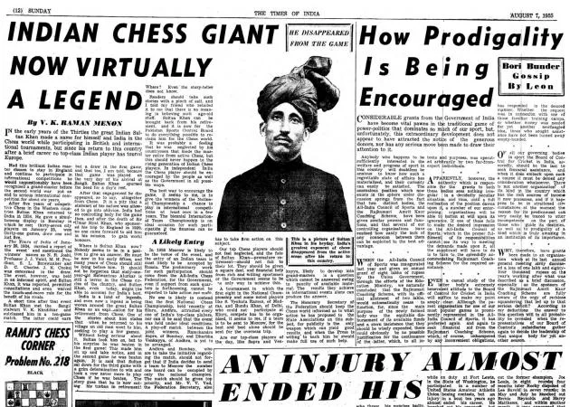 While Sultan Khan soon faded into obscurity, this match against V.K. Khadilkar, served as a final glimpse of the raw talent that had once dazzled the chess world.