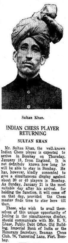 After returning to India in 1933, Mir Sultan Khan stepped away from competitive chess, but his brilliance still shone in occasional play. In 1935, he faced V.K. Khadilkar, a prominent Indian player of the time, in what would be his final known chess match. Though not part of a major tournament or a true competitive comeback, the encounter allowed Sultan Khan to stay connected to India’s chess community.