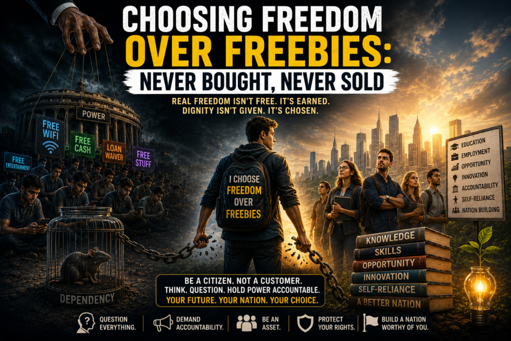 Choosing Freedom Over Freebies: Never Bought, Never Sold