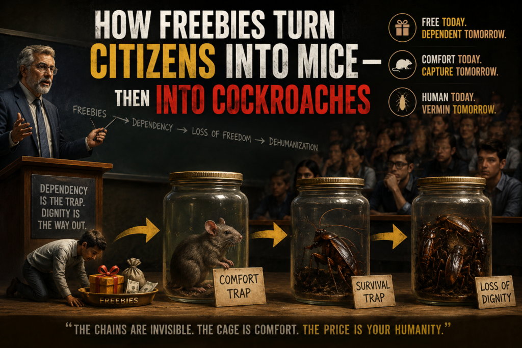 How Freebies Turn Citizens into Mice — Then into Cockroaches