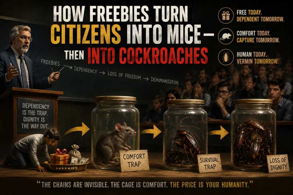 How Freebies Turn Citizens into Mice — Then into Cockroaches