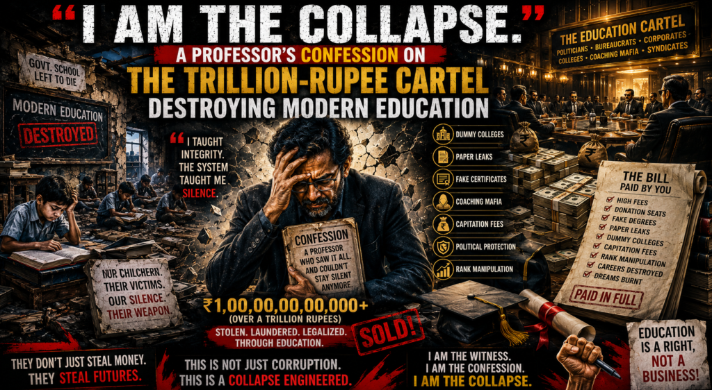 "I AM THE COLLAPSE." A Professor's Confession on the Trillion-Rupee Cartel Destroying Modern Education